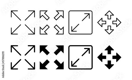 Fullscreen Icon vector for web and mobile app. Expand to full screen sign and symbol. Arrows symbol