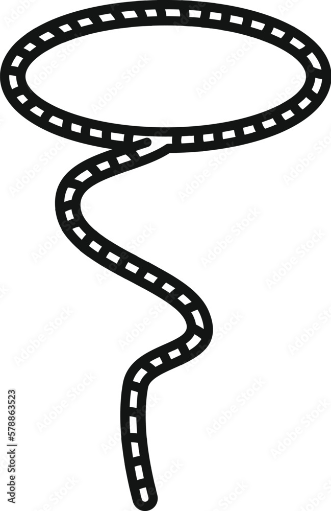 Fototapeta premium Decoration lasso icon outline vector. Circle knot. Border rodeo
