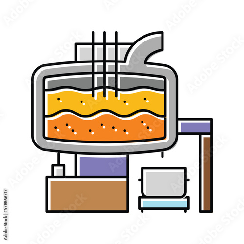 electric arc furnace steel production color icon vector illustration