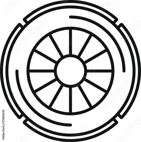 Clutch disc icon outline vector. Car disk. Auto cover