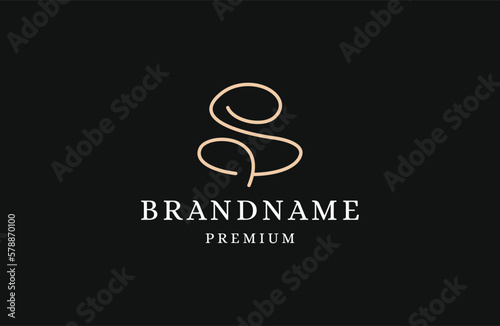 beautiful letters S monogram in a very luxurious and classy style,