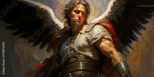 "Grand and Monumental Depiction of the Archangel Michael" Generative AI Fototapet