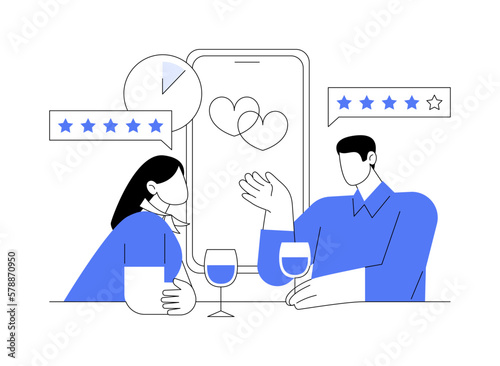 Blind date abstract concept vector illustration.
