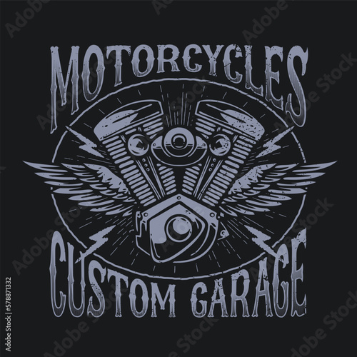 classic retro vintage motorcycle logo