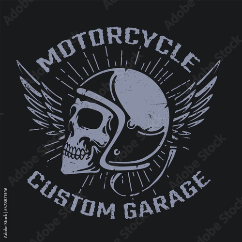 classic retro vintage motorcycle helmet logo