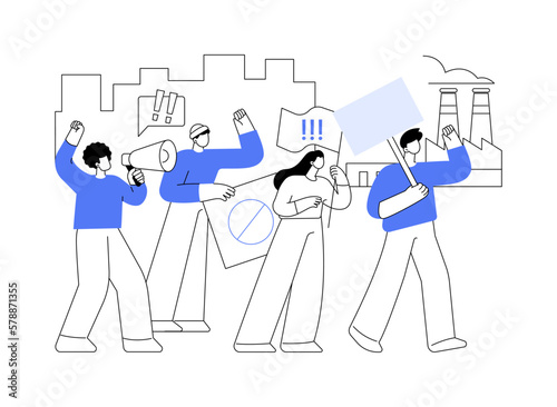 Strike action abstract concept vector illustration. © Visual Generation