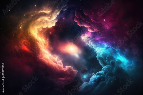Space and galaxy abstract background. Generative AI