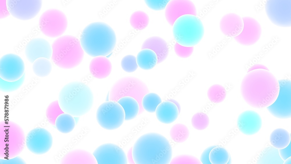 satisfying sensory stimulation relaxing background 3d illustration. abstract colorful spheres bubbles floating