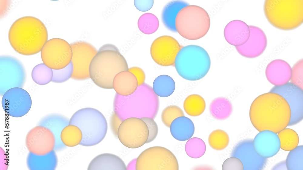 satisfying sensory stimulation relaxing background 3d illustration. abstract colorful spheres bubbles floating