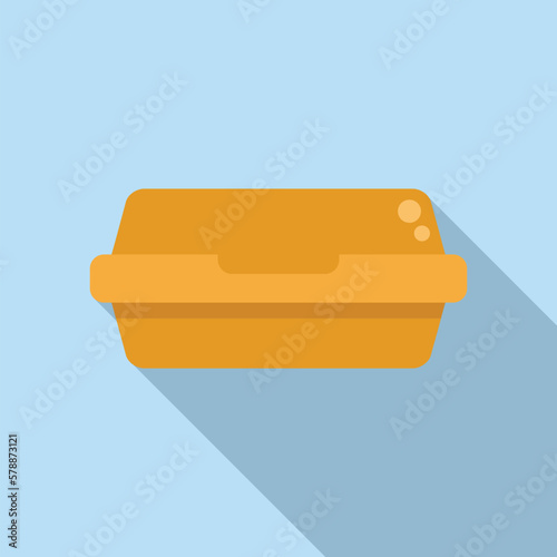 Food box icon flat vector. Fast bag. Delivery dinner