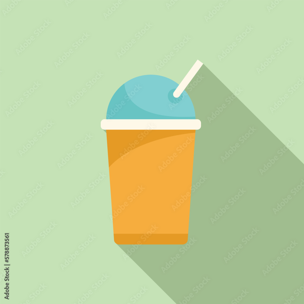 Smoothie cup icon flat vector. Fast food. Delivery snack Smoothie cup icon flat vector. Fast food. Delivery snack