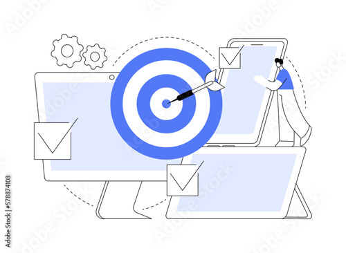 Multi-device targeting abstract concept vector illustration.
