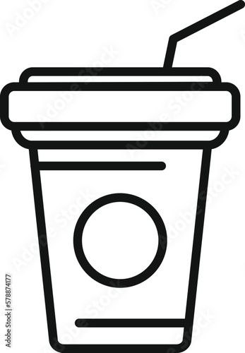 To go coffee cup icon outline vector. Takeaway food. Box lunch