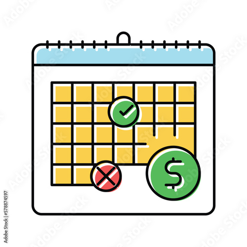 early repayment color icon vector illustration