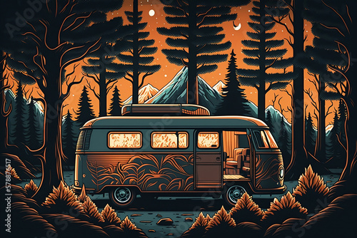 old car in the forest