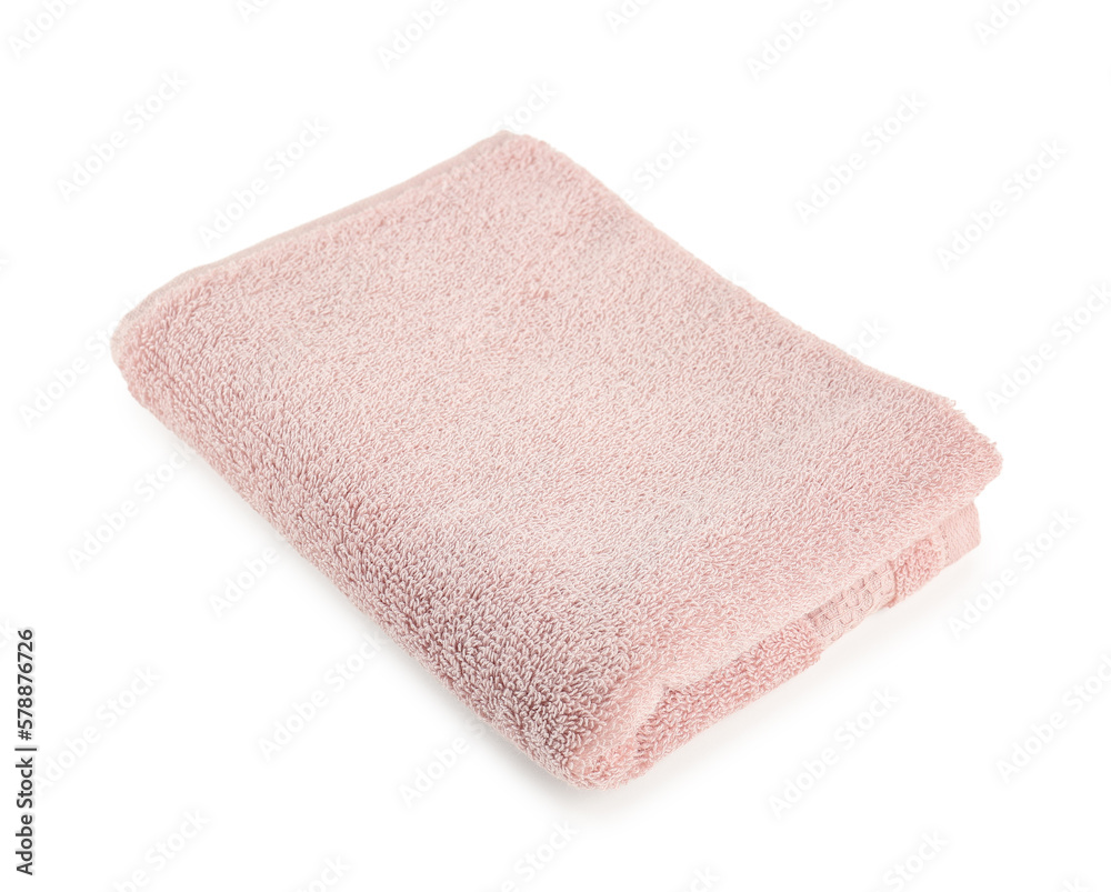 Folded soft towel isolated on white background Folded soft towel isolated on white background