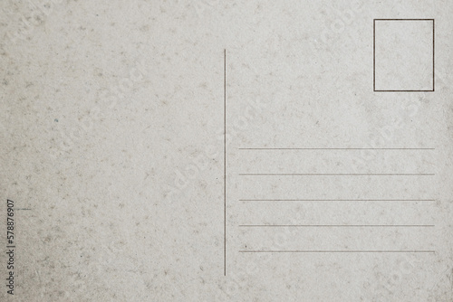 Backside of old postcard with dirty stain