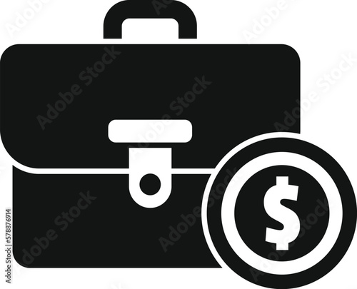 Bag compensation icon simple vector. Work business. Payment retire