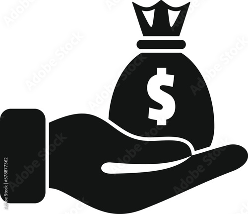 Money compensation icon simple vector. Work benefit. Payment bank