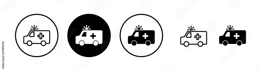 Ambulance icon vector illustration. ambulance truck sign and symbol. ambulance car Ambulance icon vector illustration. ambulance truck sign and symbol. ambulance car
