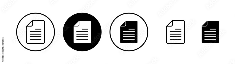 Document icon vector illustration. Paper sign and symbol. File Icon Document icon vector illustration. Paper sign and symbol. File Icon