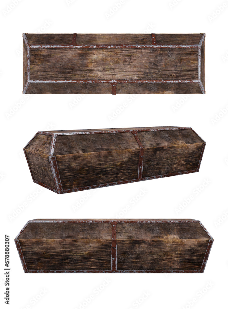 3d Coffin isolated 3d Coffin isolated