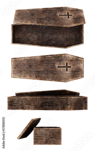 3d Coffin isolated