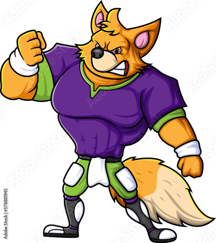 Fototapeta Naklejka Na Ścianę i Meble -  the fox mascot of American football complete with player clothe