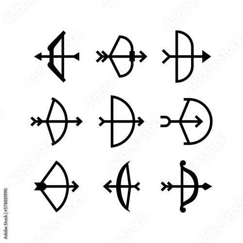 bow and arrow icon or logo isolated sign symbol vector illustration - high quality black style vector icons
