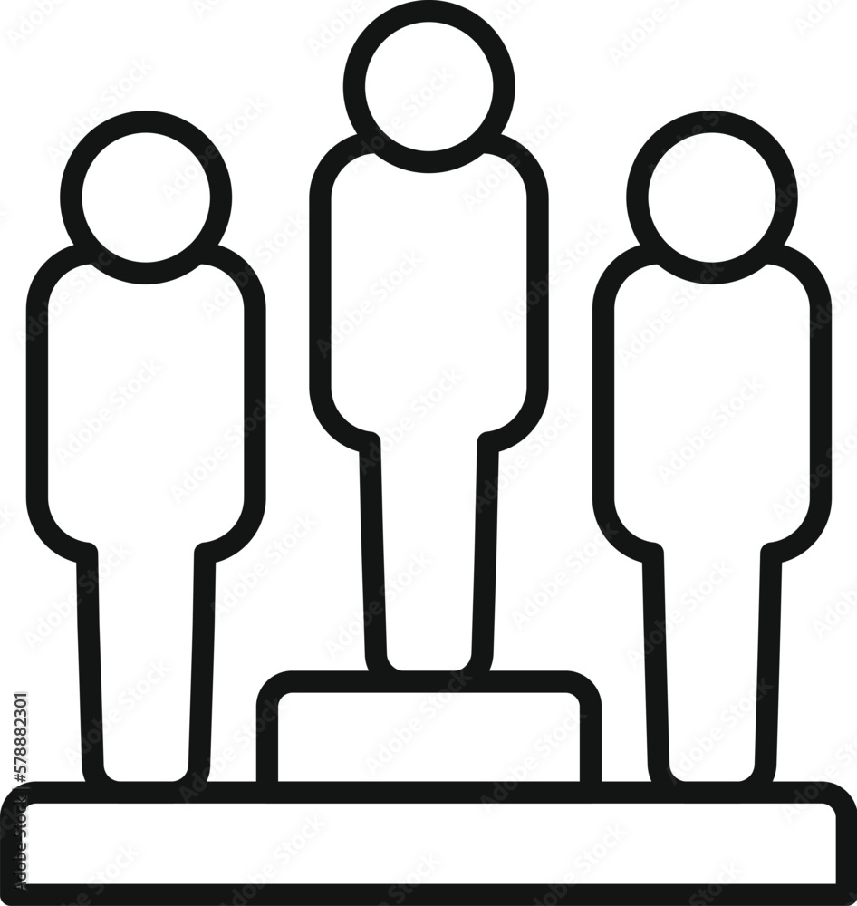Staff podium icon outline vector. Human work. Search leader Staff podium icon outline vector. Human work. Search leader