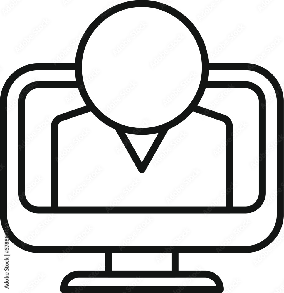 Monitor target icon outline vector. Human work. Leader search Monitor target icon outline vector. Human work. Leader search