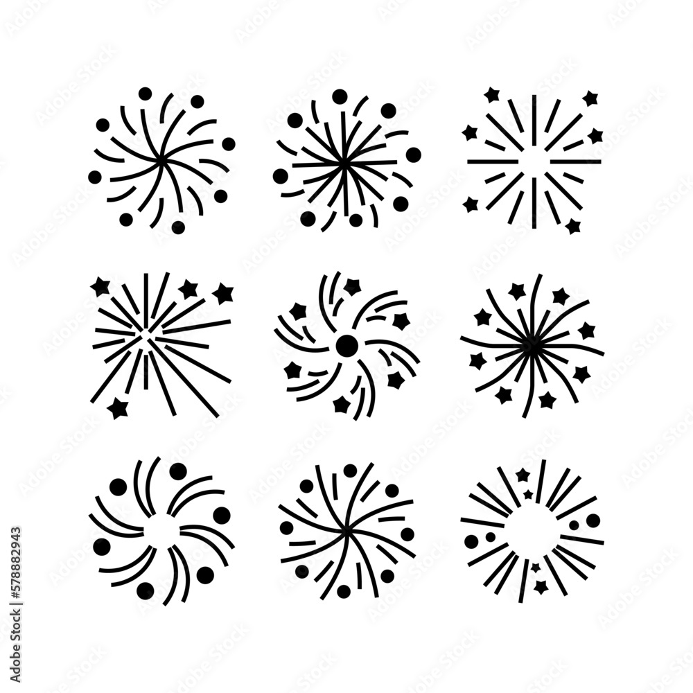 fireworks icon or logo isolated sign symbol vector illustration - high quality black style vector icons
