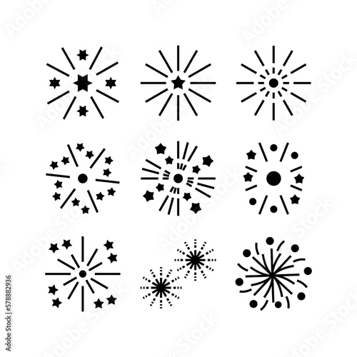 fireworks icon or logo isolated sign symbol vector illustration - high quality black style vector icons 