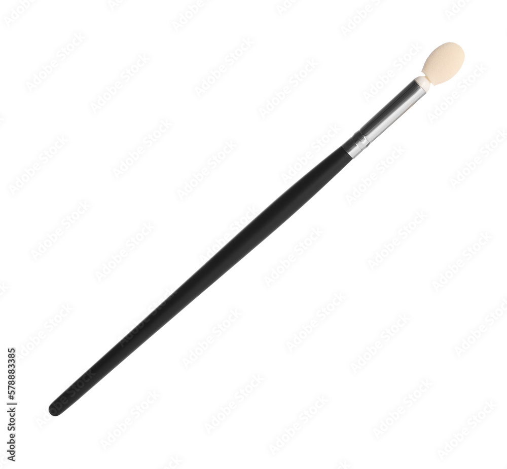 One stylish makeup brush isolated on white One stylish makeup brush isolated on white