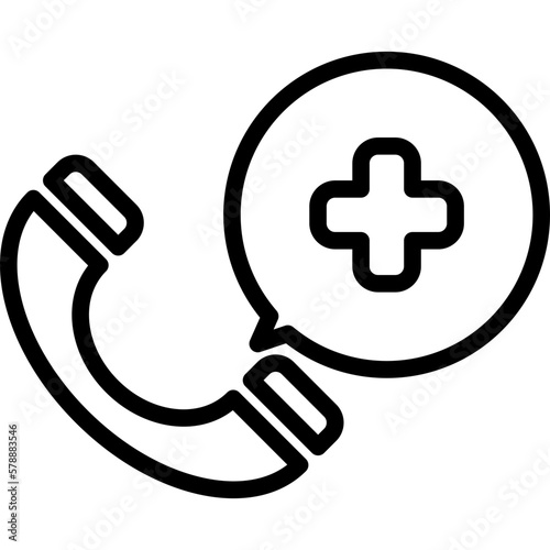 Emergency call outline icons. Vector illustration. Isolated icon suitable for web, infographics, interface and apps.