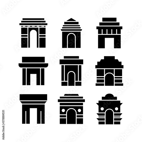 india gate icon or logo isolated sign symbol vector illustration - high quality black style vector icons 