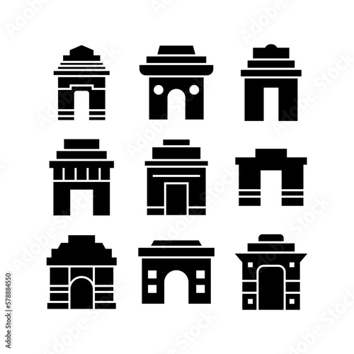 india gate icon or logo isolated sign symbol vector illustration - high quality black style vector icons
