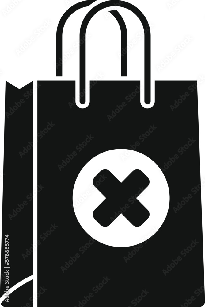 Fototapeta premium No shop bag icon simple vector. Payment error. Credit card