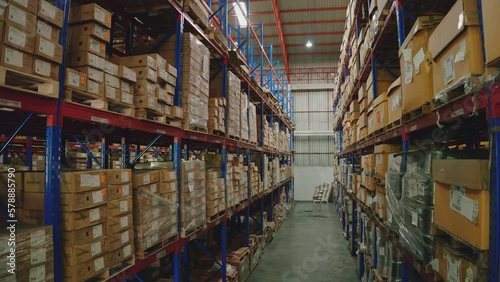 In a Logistics Center  in a large, Warehouse space
