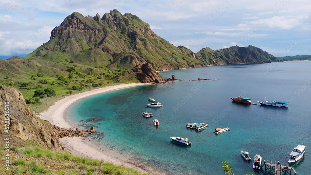Panoramic view of the island of Padar, Labuan Bajo, Indonesia Panoramic view of the island of Padar, Labuan Bajo, Indonesia