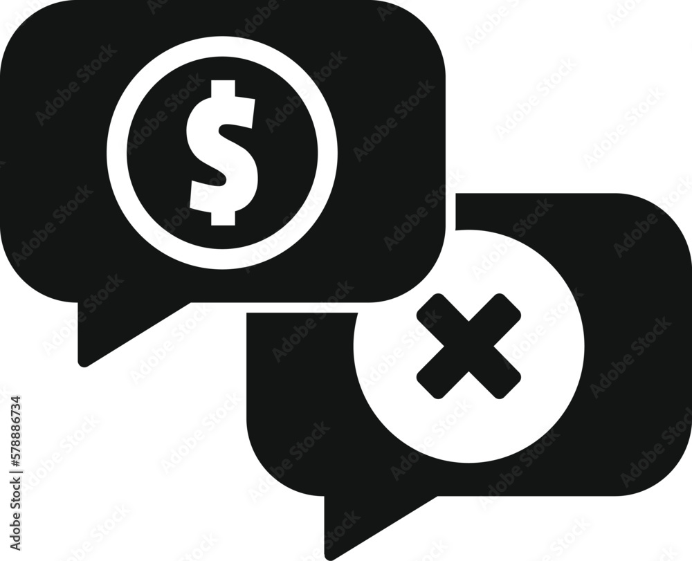 Chat payment error icon simple vector. Cancel card. Mobile pay Chat payment error icon simple vector. Cancel card. Mobile pay