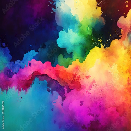 Colorful abstract watercolor background, Generative AI