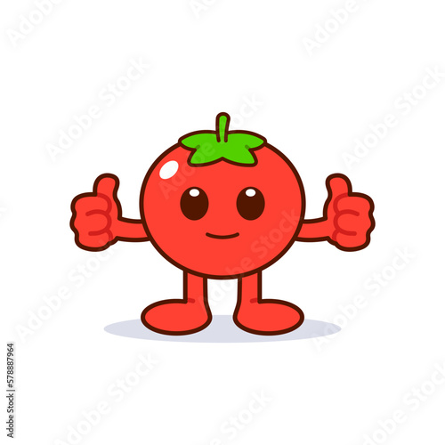 Cute Tomato Character Giving Thumbs Up