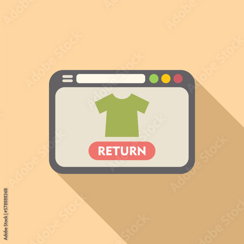 Online return cloth icon flat vector. Parcel product. Service shop