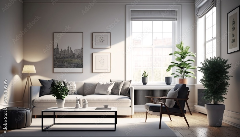 A modern and minimalist living room, with clean and simple furniture arranged in a functional and stylish way, rendered in bright and natural lighting to create a warm and welcoming atmosphere A modern and minimalist living room, with clean and simple furniture arranged in a functional and stylish way, rendered in bright and natural lighting to create a warm and welcoming atmosphere
