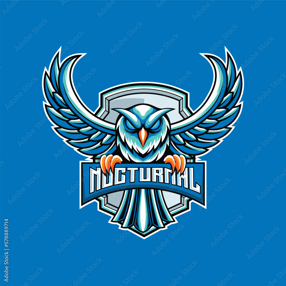 Obraz premium Vector owl mascot logo for sport and esport isolated