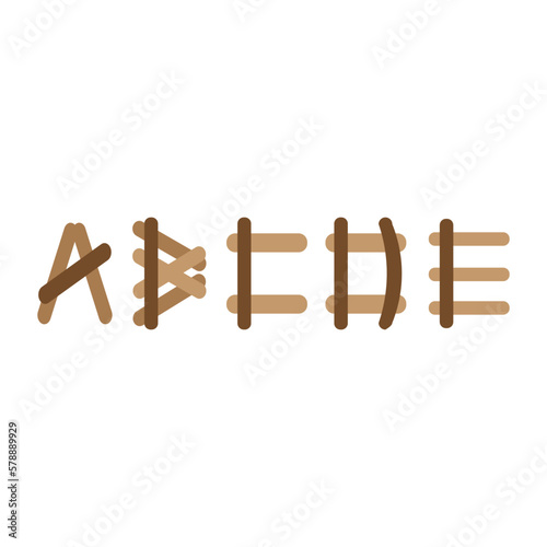 illustration of abcde alphabet stick concept photo