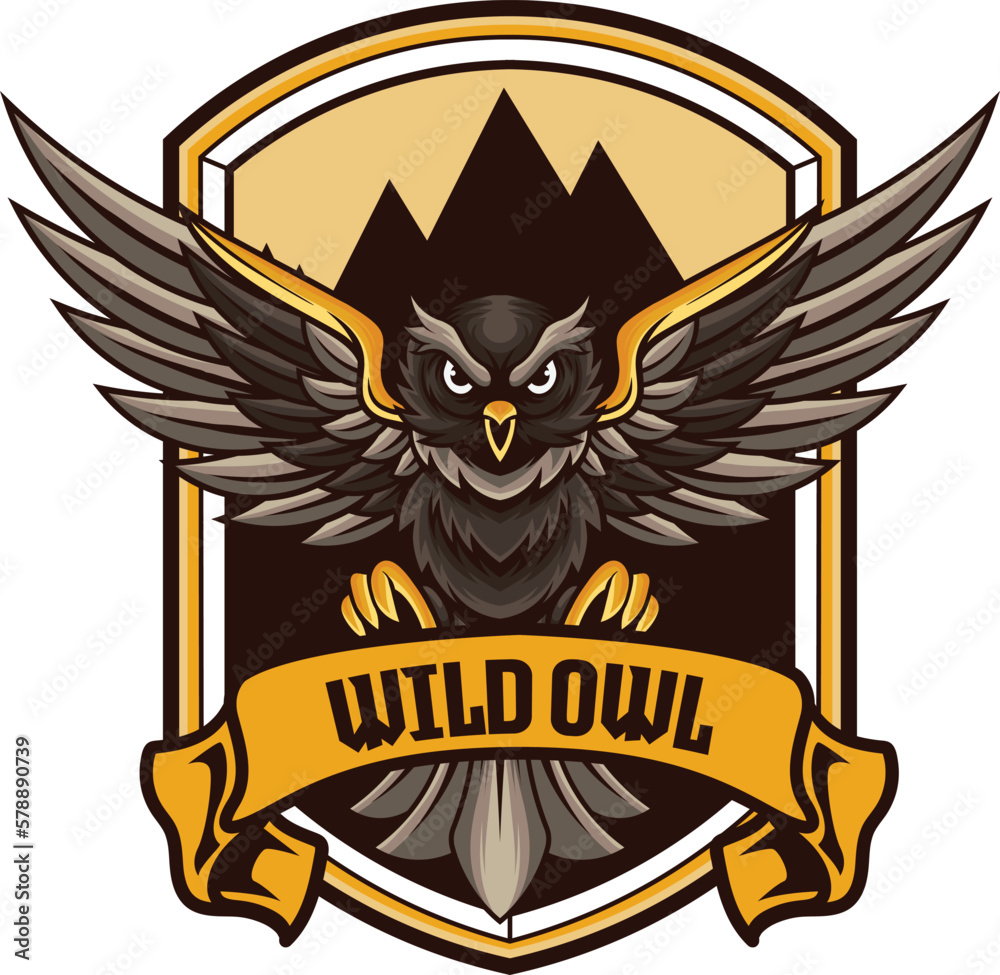 Vector owl mascot logo for sport and esport isolated Vector owl mascot logo for sport and esport isolated