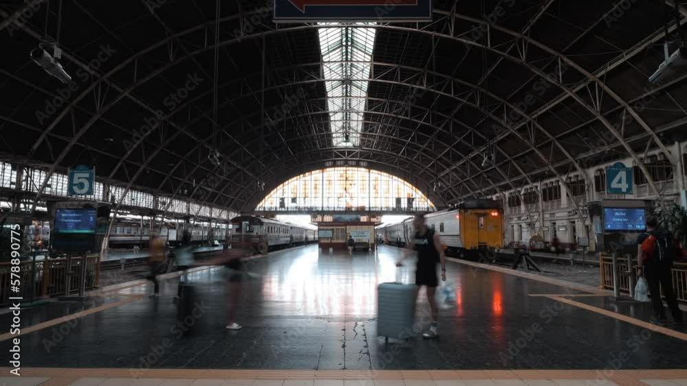 Timelapse - Train Station in Bangkok Thailand Timelapse - Train Station in Bangkok Thailand