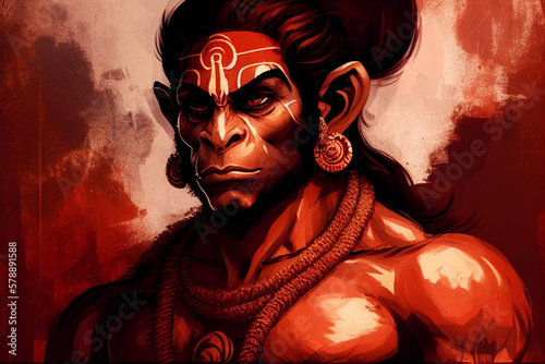 Hindu God Hanuman  Lord Hanuman  Hanumanji  Bajrangbali  Pawanputra Hanuman  Pawanputra  Anjaniputra  Anjani Putra  generative AI